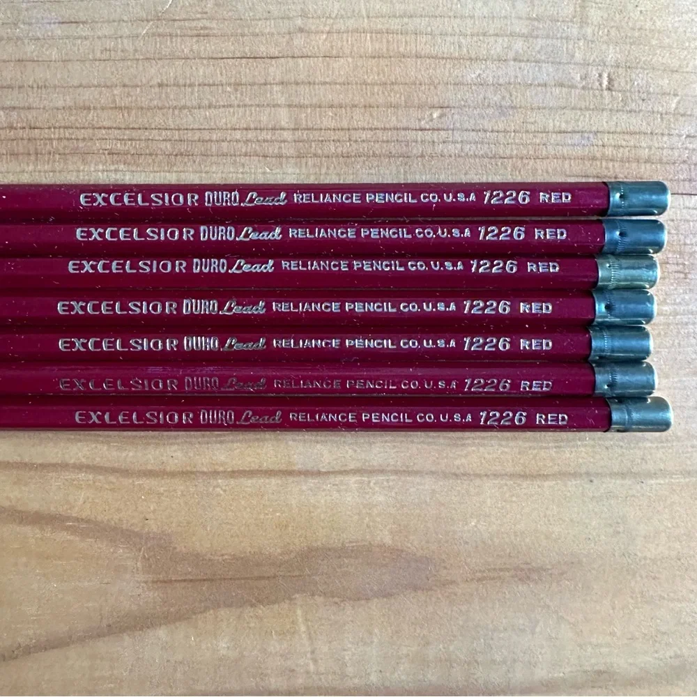 NOS Vintage Reliance Pencil Co. Excelsior Duro Lead colored pencils in 1226 Red